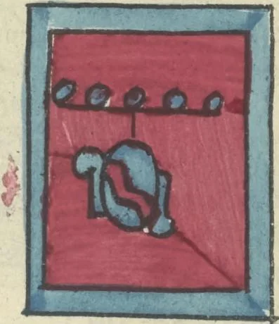 An illustration from Histoire de la nation Mexicaine, depuis le départ d'Aztlan jusqu'à l'arrivée des conquérants espanols (et au delà 1607) : manuscrit figuratif acompagné de texte en langue Nahuatl ou Mexicaine suivi d'une traduction en français, 1893, leaf 140