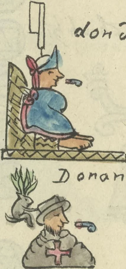 An illustration from Histoire de la nation Mexicaine, depuis le départ d'Aztlan jusqu'à l'arrivée des conquérants espanols (et au delà 1607) : manuscrit figuratif acompagné de texte en langue Nahuatl ou Mexicaine suivi d'une traduction en français, 1893, leaf 163