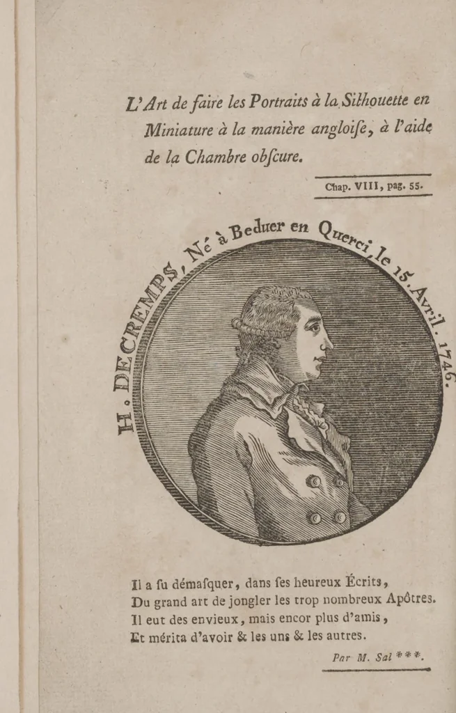 An illustration from Codicile de Jérome Sharp, professeur de physique amusante; où l'on trouve, parmi plusieurs tours dont il n'est point parlé dans son testament, diverses récréations relatives aux sciences & beaux-arts. Pour servir de troisième suite à la Magie blanche dévoilée, 1791, leaf 8