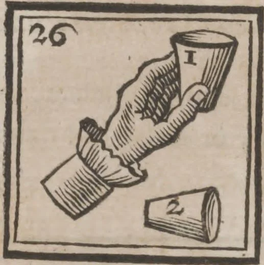 An illustration from Codicile de Jérome Sharp, professeur de physique amusante; où l'on trouve, parmi plusieurs tours dont il n'est point parlé dans son testament, diverses récréations relatives aux sciences & beaux-arts. Pour servir de troisième suite à la Magie blanche dévoilée, 1791, leaf 96