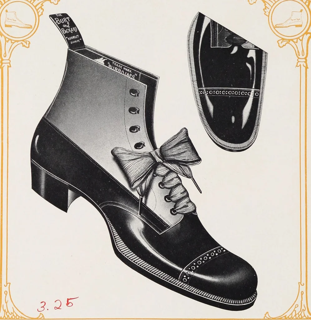 An illustration from Korrect shape shoes : spring and summer 1910 : carried in stock / Burt & Packard Co., 1910, leaf 20