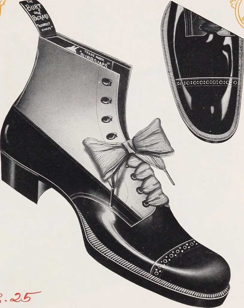 An illustration from Korrect shape shoes : spring and summer 1910 : carried in stock / Burt & Packard Co., 1910, leaf 21