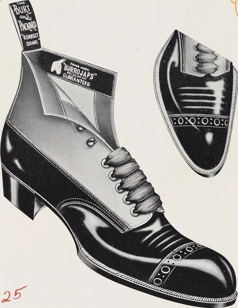 An illustration from Korrect shape shoes : spring and summer 1910 : carried in stock / Burt & Packard Co., 1910, leaf 22
