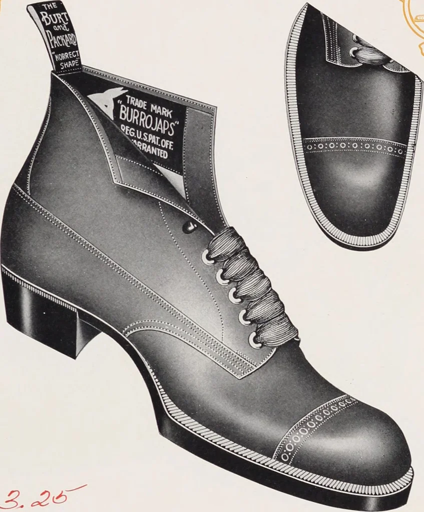 An illustration from Korrect shape shoes : spring and summer 1910 : carried in stock / Burt & Packard Co., 1910, leaf 25