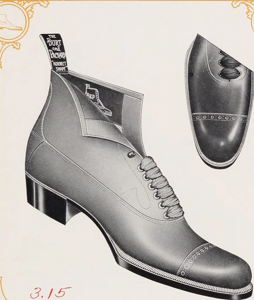 An illustration from Korrect shape shoes : spring and summer 1910 : carried in stock / Burt & Packard Co., 1910, leaf 29