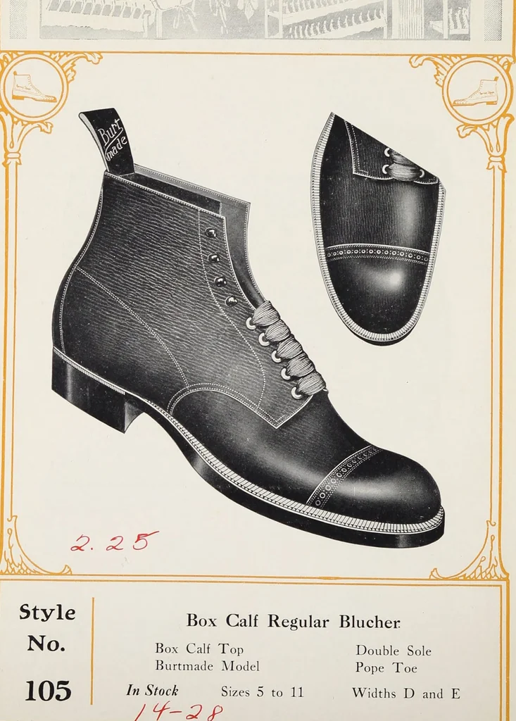 An illustration from Korrect shape shoes : spring and summer 1910 : carried in stock / Burt & Packard Co., 1910, leaf 34