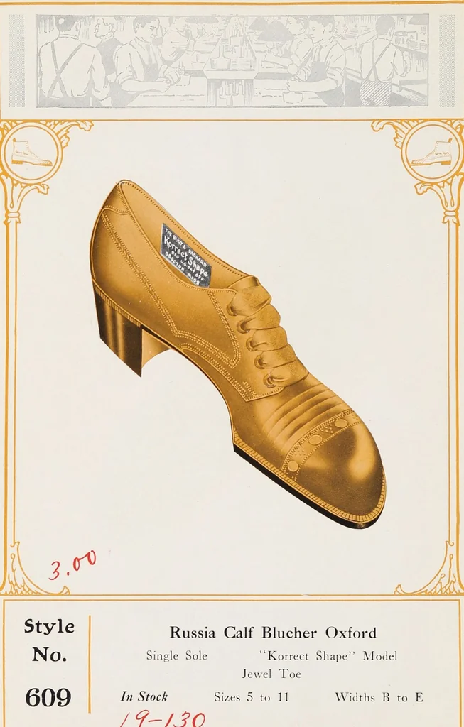 An illustration from Korrect shape shoes : spring and summer 1910 : carried in stock / Burt & Packard Co., 1910, leaf 6