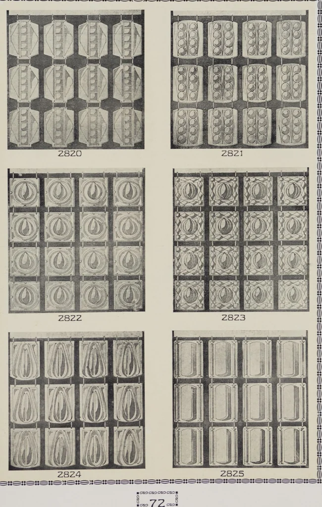 An illustration from Vulkania, Prostějov. Odděleni I., Dekorativní a praktické umělecké́ předměty pro výzdobu bytu = Section I. Objets d'art en métal pratiques et décoratifs pour l'ornement du logis, 1907, leaf 38