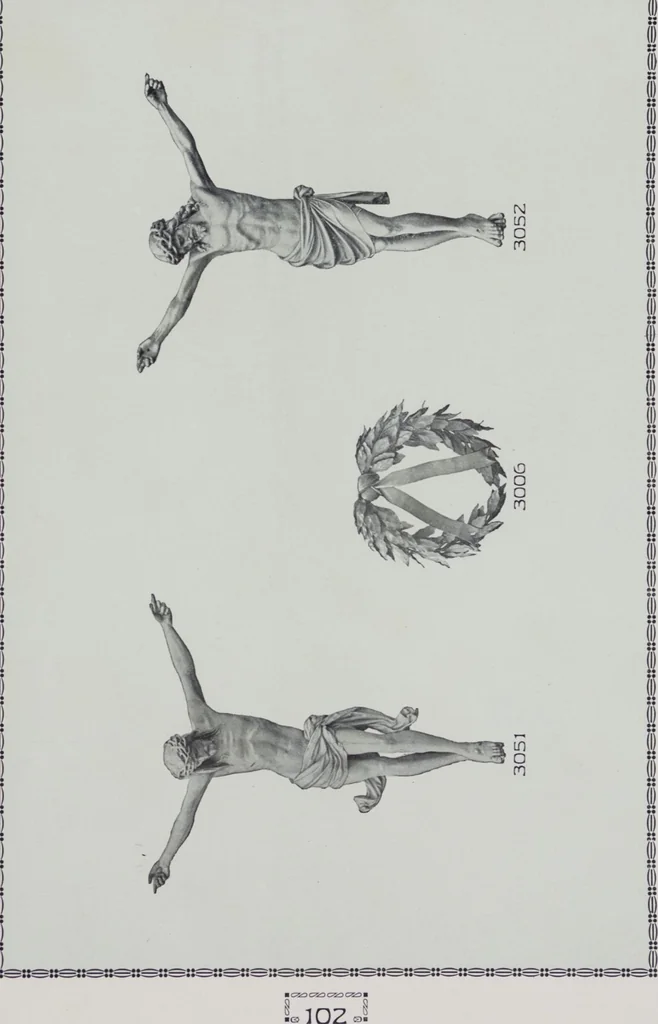 An illustration from Vulkania, Prostějov. Odděleni I., Dekorativní a praktické umělecké́ předměty pro výzdobu bytu = Section I. Objets d'art en métal pratiques et décoratifs pour l'ornement du logis, 1907, leaf 51
