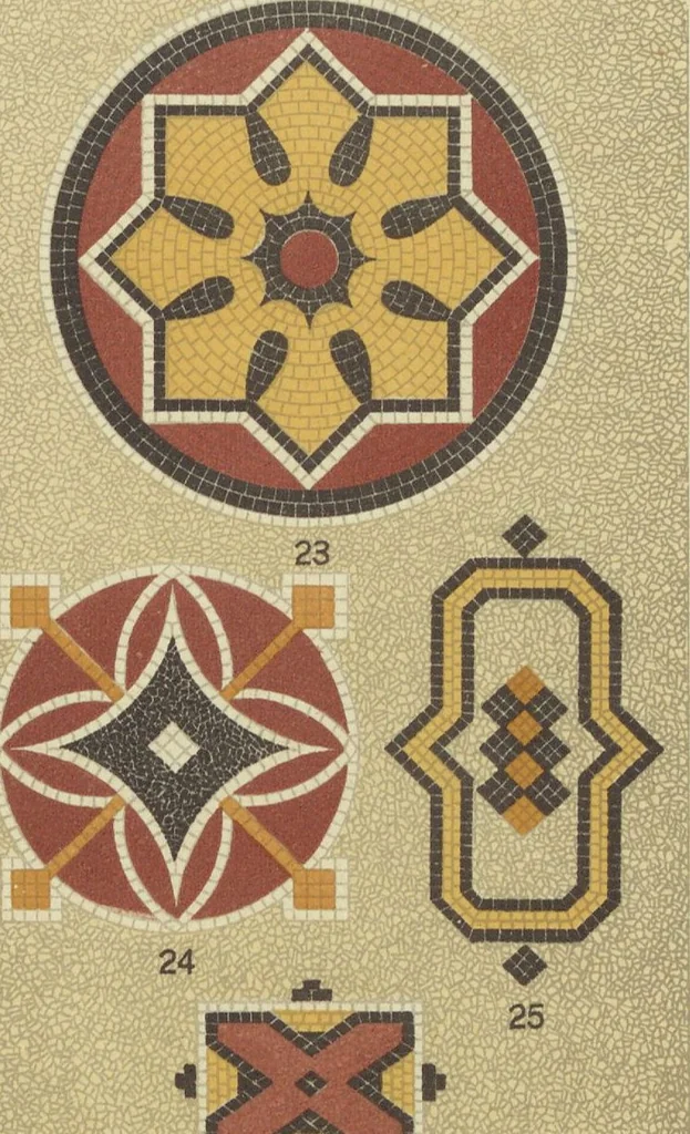 An illustration from Travaux de mosaïque & imitation marbre / entreprise de construction J. Comiotto, 1920, leaf 6