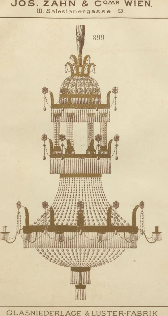 An illustration from Glas-Fabriks-Niederlage und Luster-Fabrik : Jos. Zahn & Comp., Wien, III. Salesianergasse 9, 1892, leaf 17