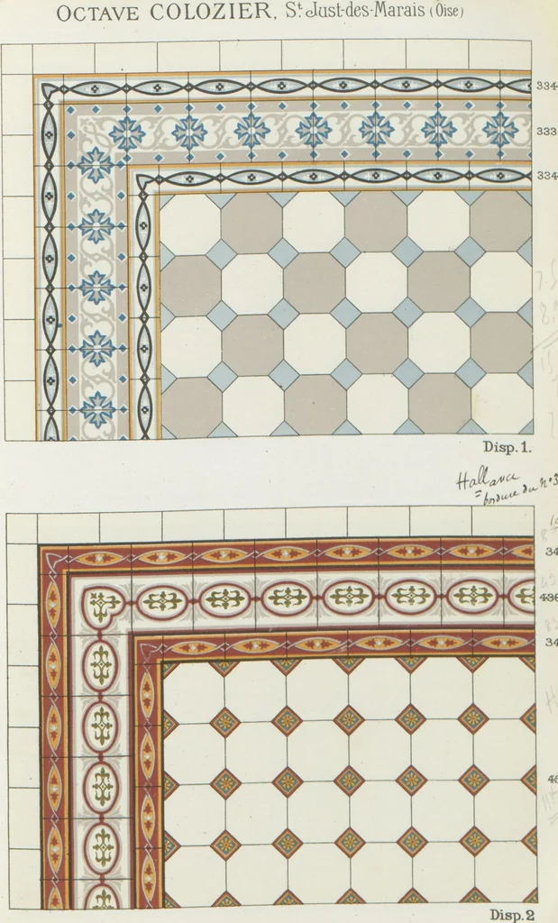An illustration from Carrelages céramiques / Octave Colozier, S. Just des Marais (Oise), 1906, leaf 31