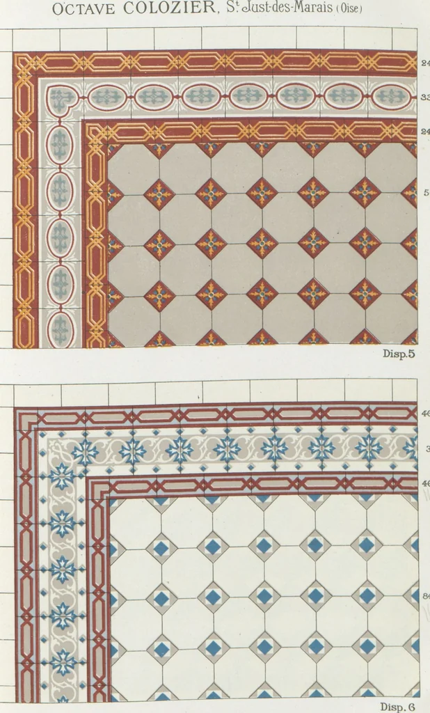 An illustration from Carrelages céramiques / Octave Colozier, S. Just des Marais (Oise), 1906, leaf 33