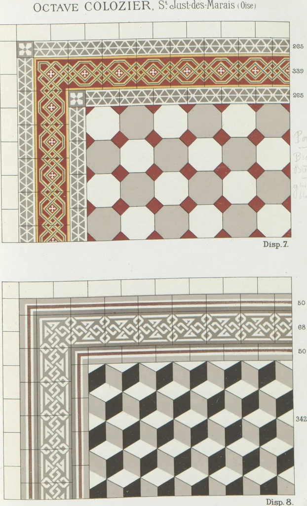 An illustration from Carrelages céramiques / Octave Colozier, S. Just des Marais (Oise), 1906, leaf 34