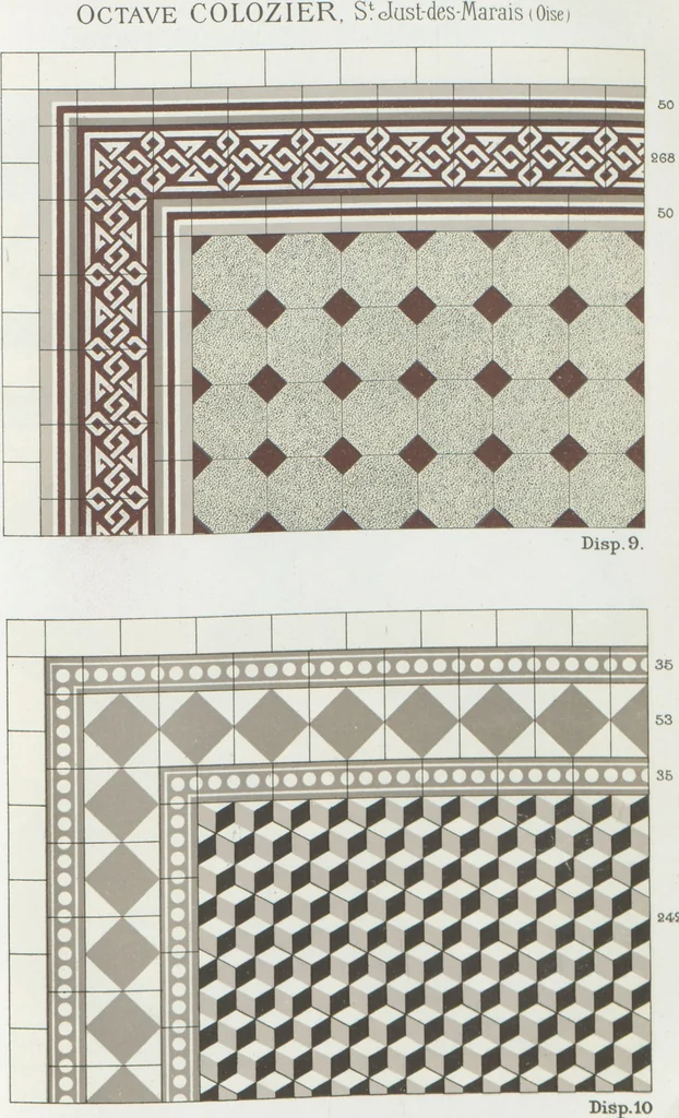 An illustration from Carrelages céramiques / Octave Colozier, S. Just des Marais (Oise), 1906, leaf 35