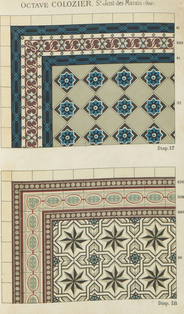 An illustration from Carrelages céramiques / Octave Colozier, S. Just des Marais (Oise), 1906, leaf 39