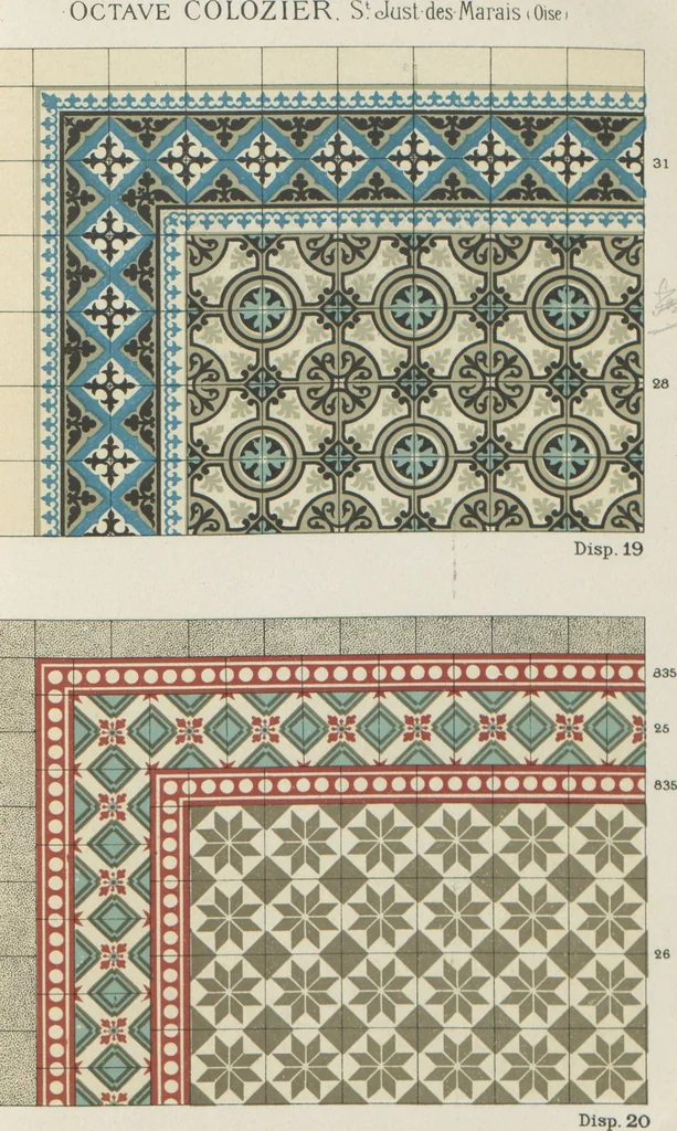 An illustration from Carrelages céramiques / Octave Colozier, S. Just des Marais (Oise), 1906, leaf 40