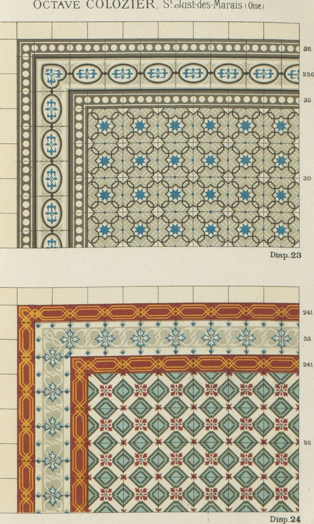 An illustration from Carrelages céramiques / Octave Colozier, S. Just des Marais (Oise), 1906, leaf 42