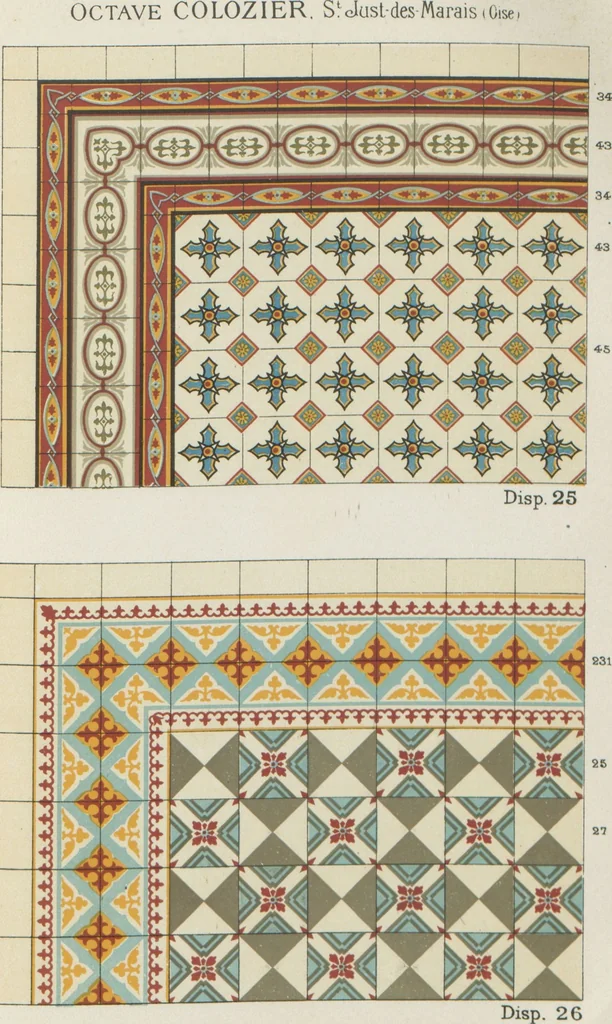 An illustration from Carrelages céramiques / Octave Colozier, S. Just des Marais (Oise), 1906, leaf 43