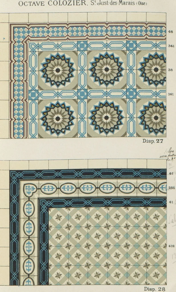 An illustration from Carrelages céramiques / Octave Colozier, S. Just des Marais (Oise), 1906, leaf 44