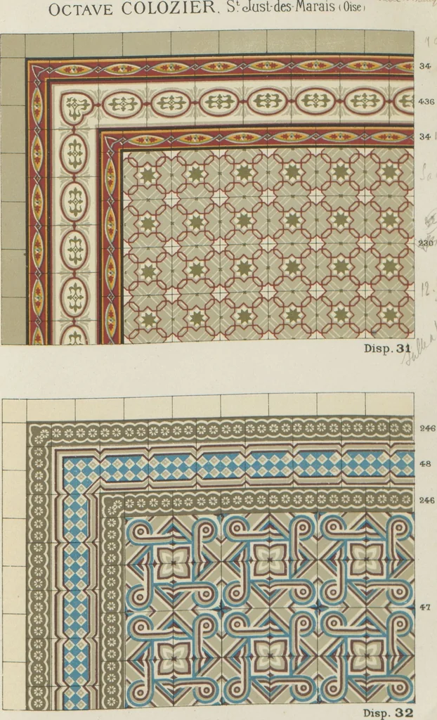 An illustration from Carrelages céramiques / Octave Colozier, S. Just des Marais (Oise), 1906, leaf 46