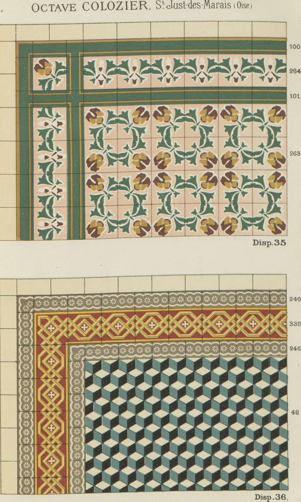 An illustration from Carrelages céramiques / Octave Colozier, S. Just des Marais (Oise), 1906, leaf 48