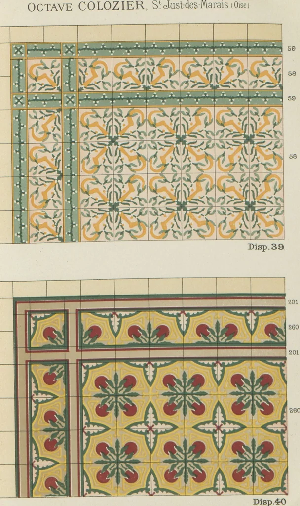 An illustration from Carrelages céramiques / Octave Colozier, S. Just des Marais (Oise), 1906, leaf 50