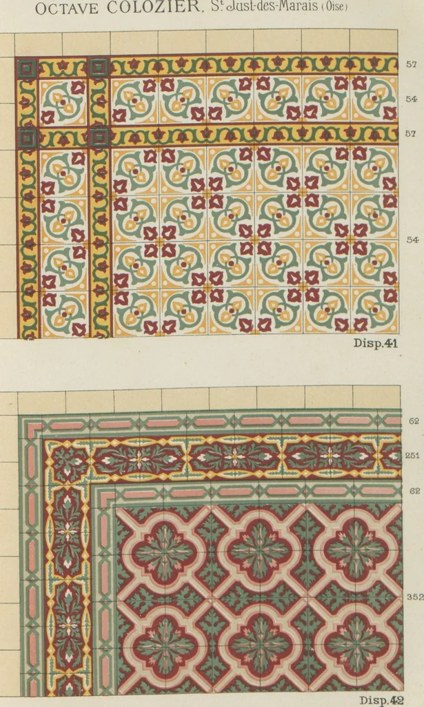 An illustration from Carrelages céramiques / Octave Colozier, S. Just des Marais (Oise), 1906, leaf 51