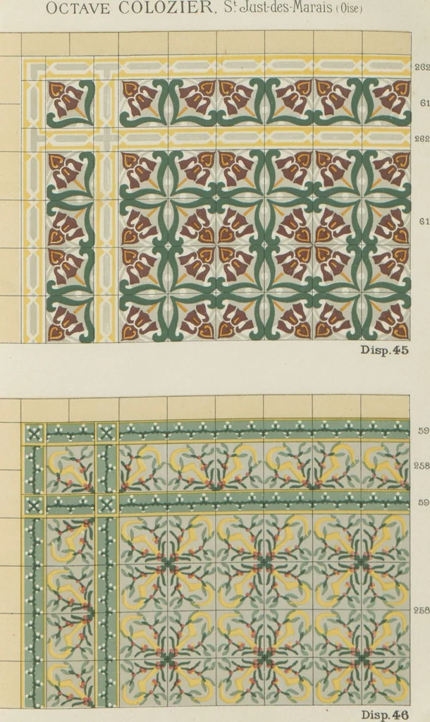 An illustration from Carrelages céramiques / Octave Colozier, S. Just des Marais (Oise), 1906, leaf 53