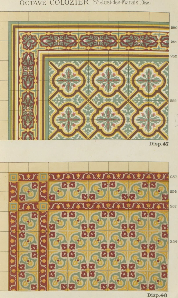 An illustration from Carrelages céramiques / Octave Colozier, S. Just des Marais (Oise), 1906, leaf 54