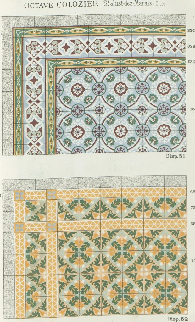 An illustration from Carrelages céramiques / Octave Colozier, S. Just des Marais (Oise), 1906, leaf 56