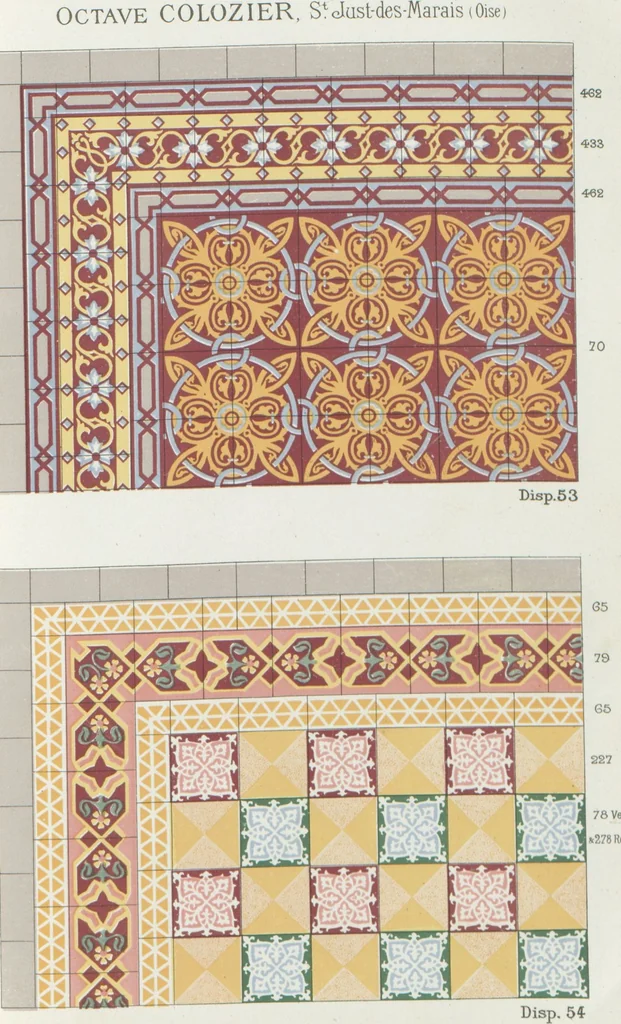 An illustration from Carrelages céramiques / Octave Colozier, S. Just des Marais (Oise), 1906, leaf 57