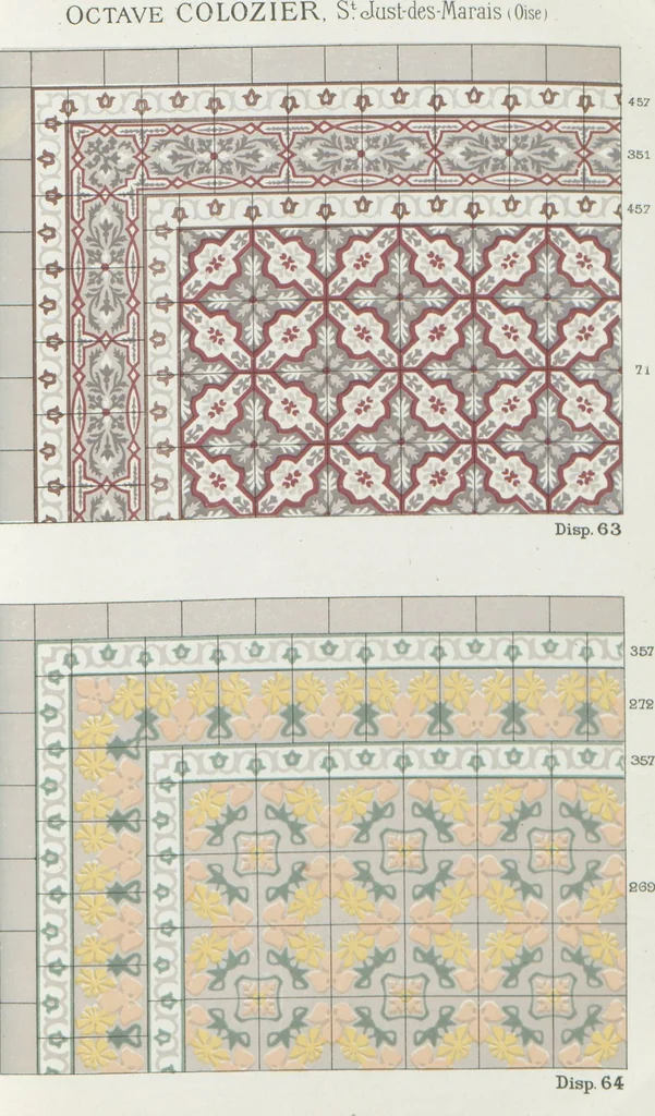 An illustration from Carrelages céramiques / Octave Colozier, S. Just des Marais (Oise), 1906, leaf 62