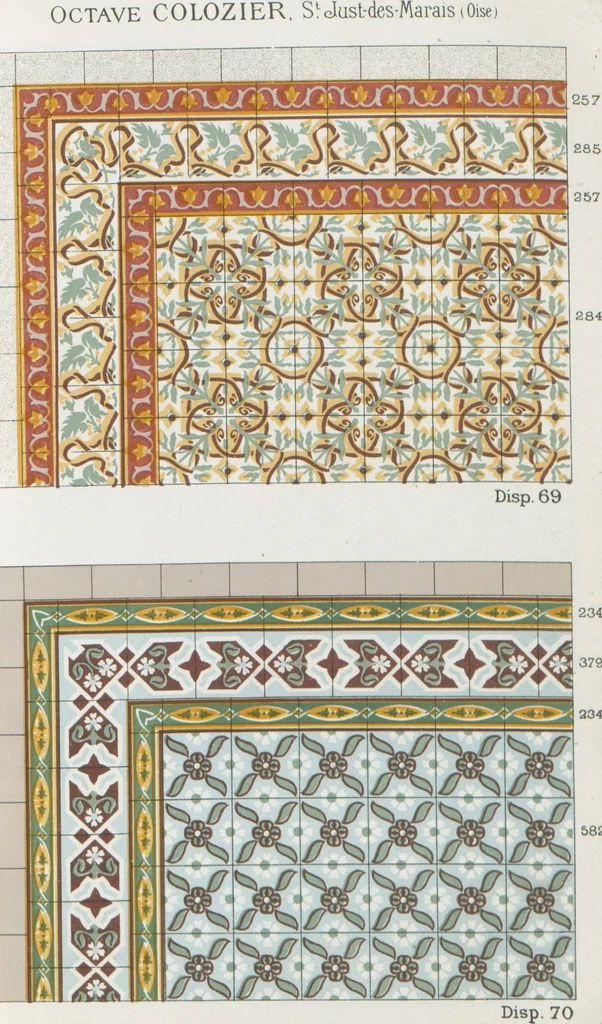 An illustration from Carrelages céramiques / Octave Colozier, S. Just des Marais (Oise), 1906, leaf 65