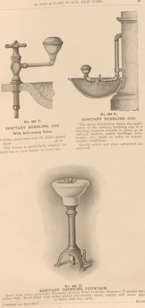An illustration from Sanitary drinking fountains, 1911, leaf 58