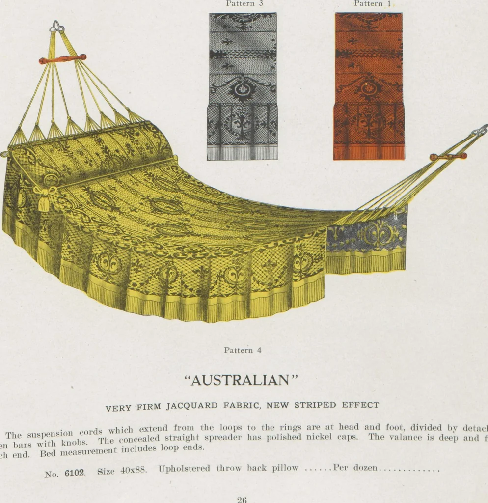 An illustration from Hammocks : couch hammocks, stands, ropes, chains, hooks and attachments, 1918, leaf 17