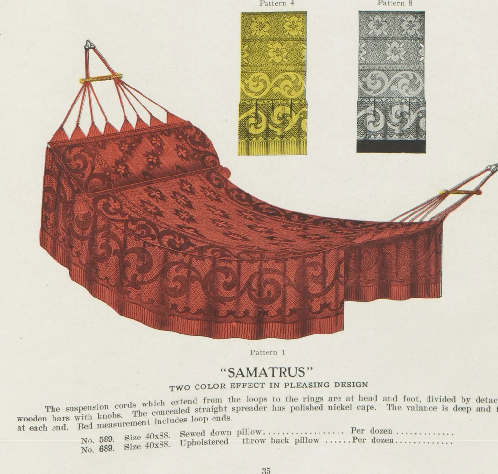 An illustration from Hammocks : couch hammocks, stands, ropes, chains, hooks and attachments, 1918, leaf 23