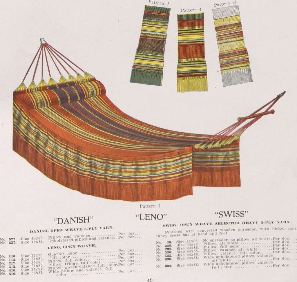 An illustration from Hammocks : couch hammocks, stands, ropes, chains, hooks and attachments, 1918, leaf 34
