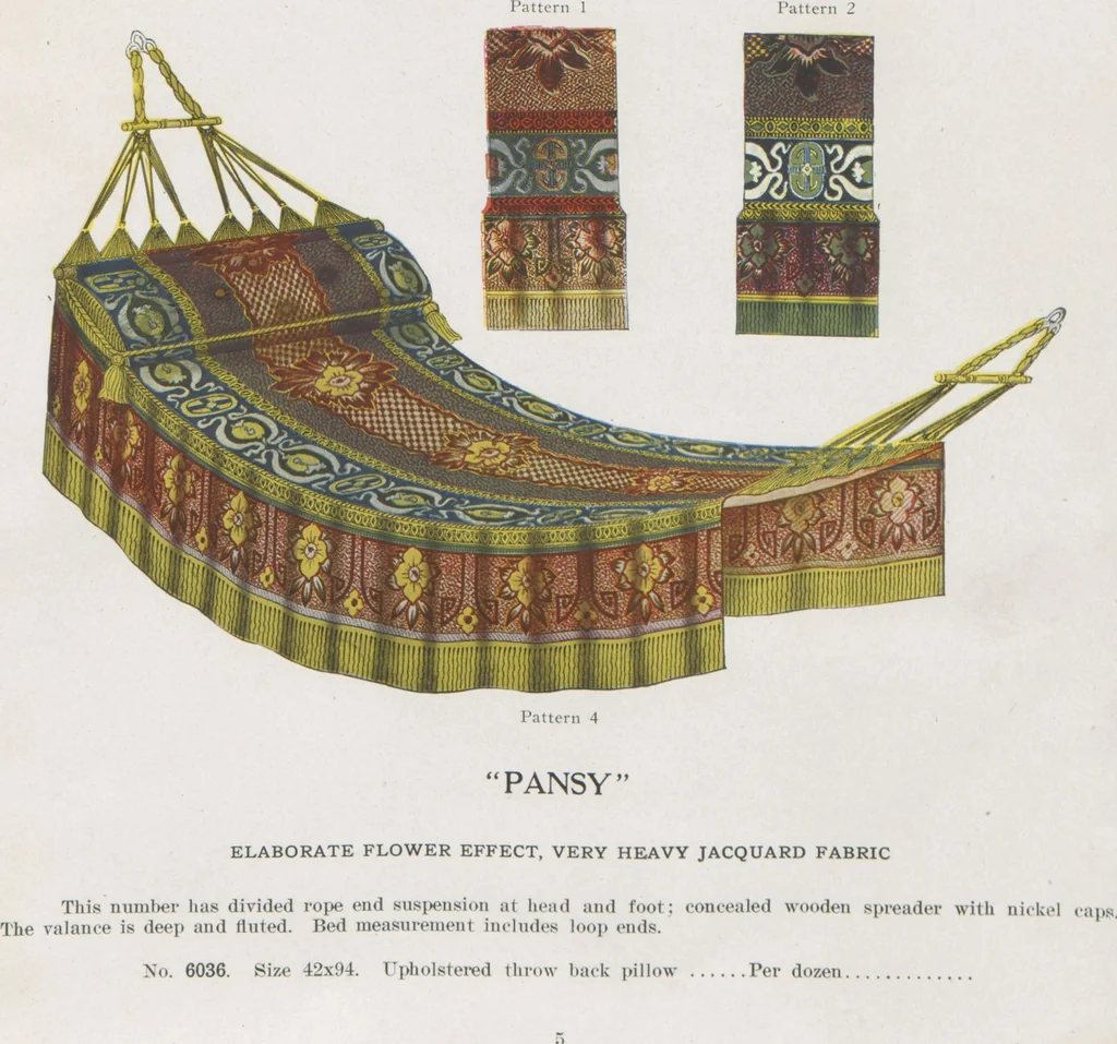 An illustration from Hammocks : couch hammocks, stands, ropes, chains, hooks and attachments, 1918, leaf 4