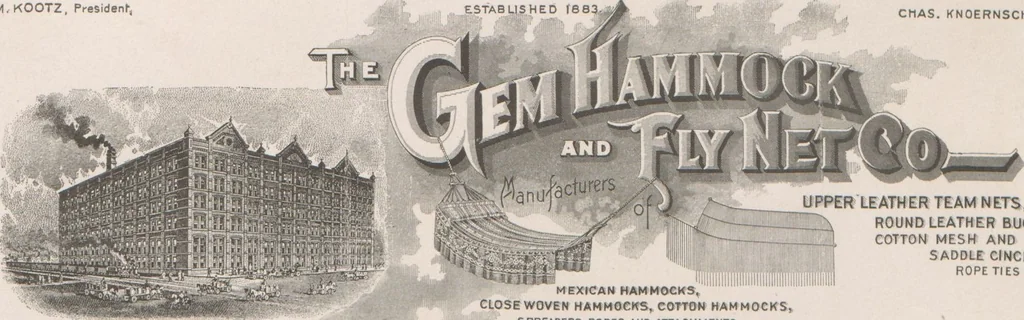 An illustration from Hammocks : couch hammocks, stands, ropes, chains, hooks and attachments, 1918, leaf 52