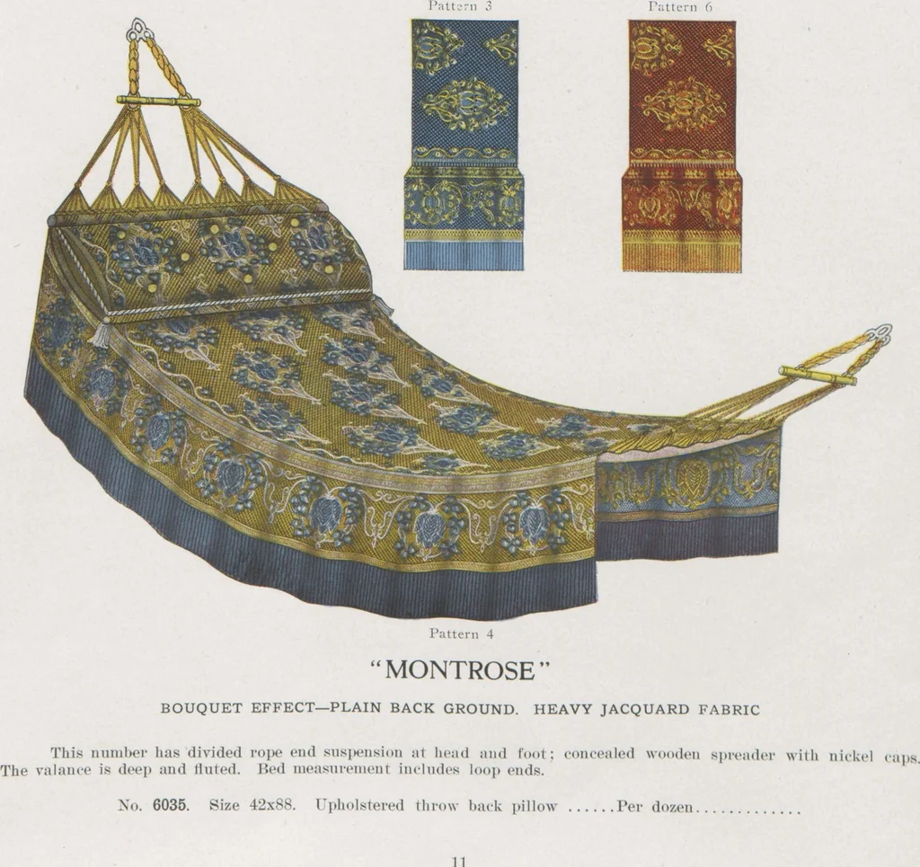An illustration from Hammocks : couch hammocks, stands, ropes, chains, hooks and attachments, 1918, leaf 7