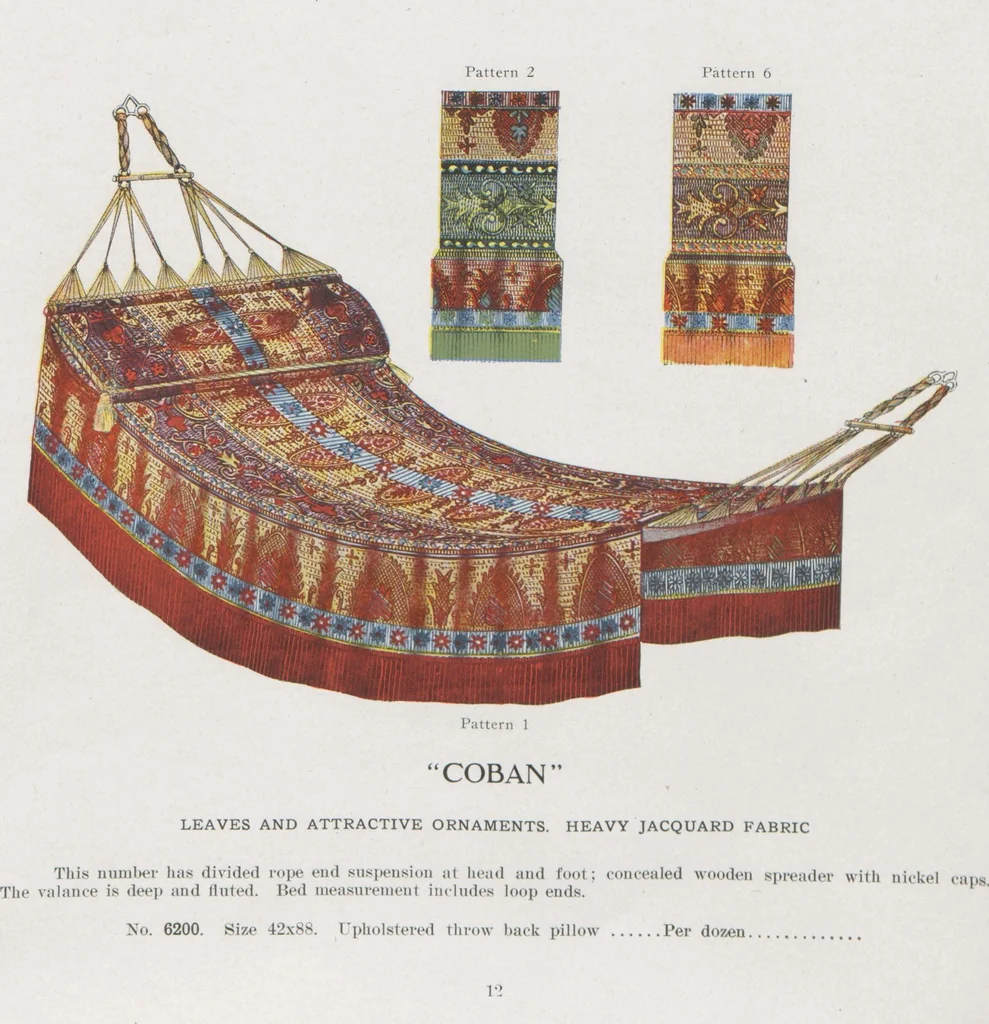 An illustration from Hammocks : couch hammocks, stands, ropes, chains, hooks and attachments, 1918, leaf 8