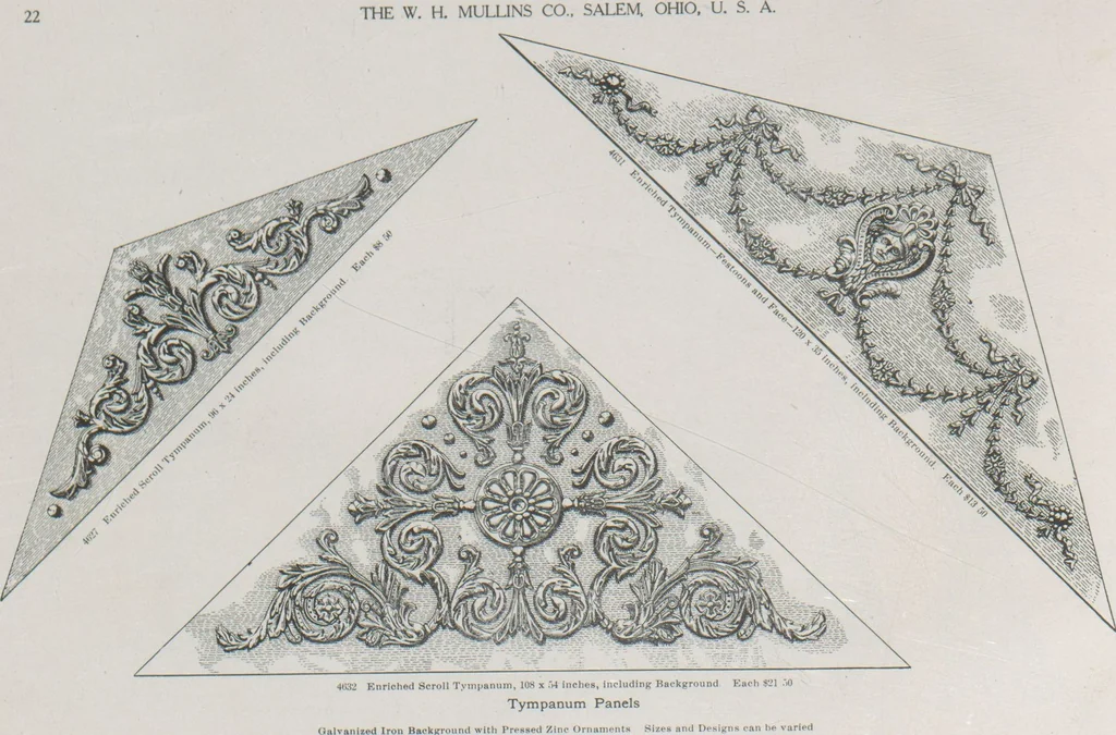 An illustration from Architectural sheet metal work / W.H. Mullins Co, 1909, leaf 24