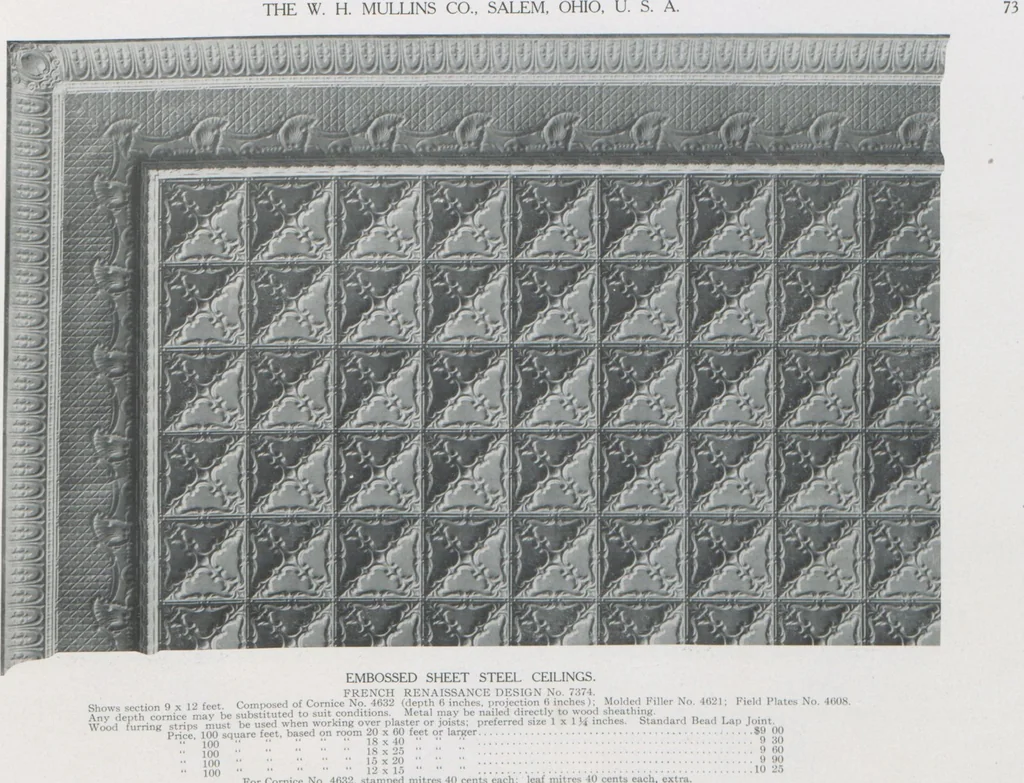 An illustration from Architectural sheet metal work / W.H. Mullins Co, 1909, leaf 75