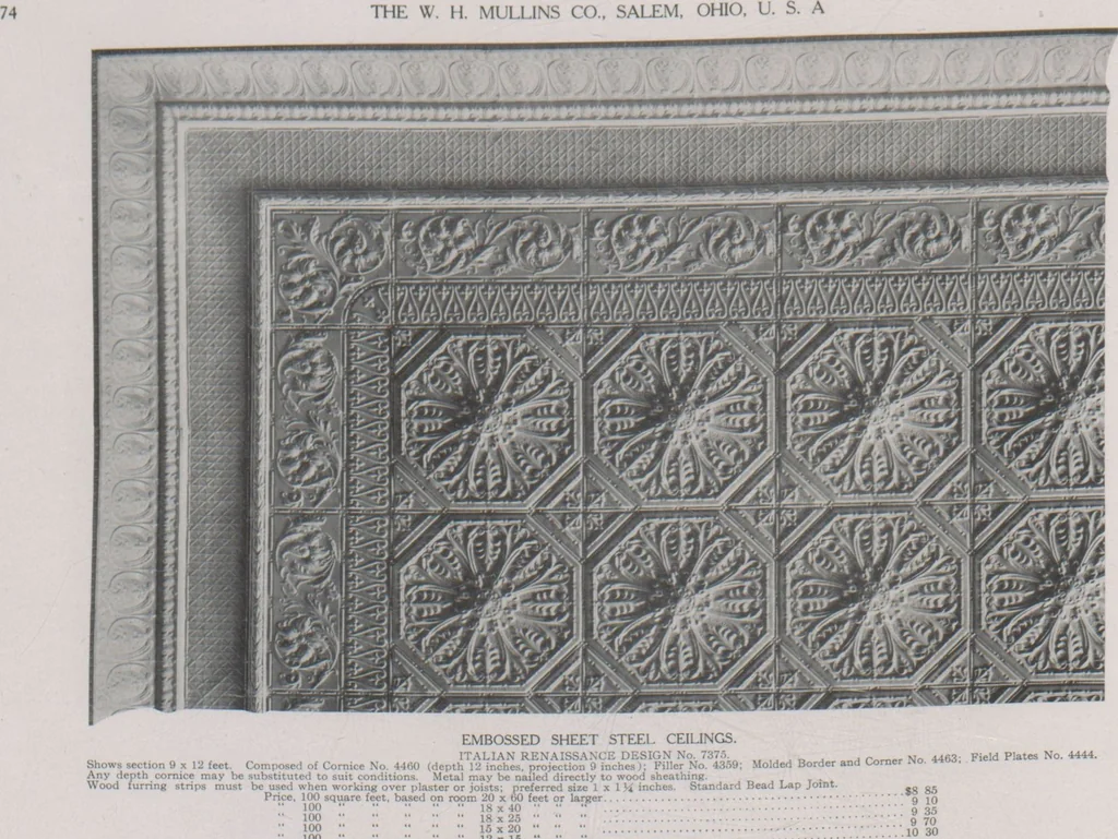 An illustration from Architectural sheet metal work / W.H. Mullins Co, 1909, leaf 76