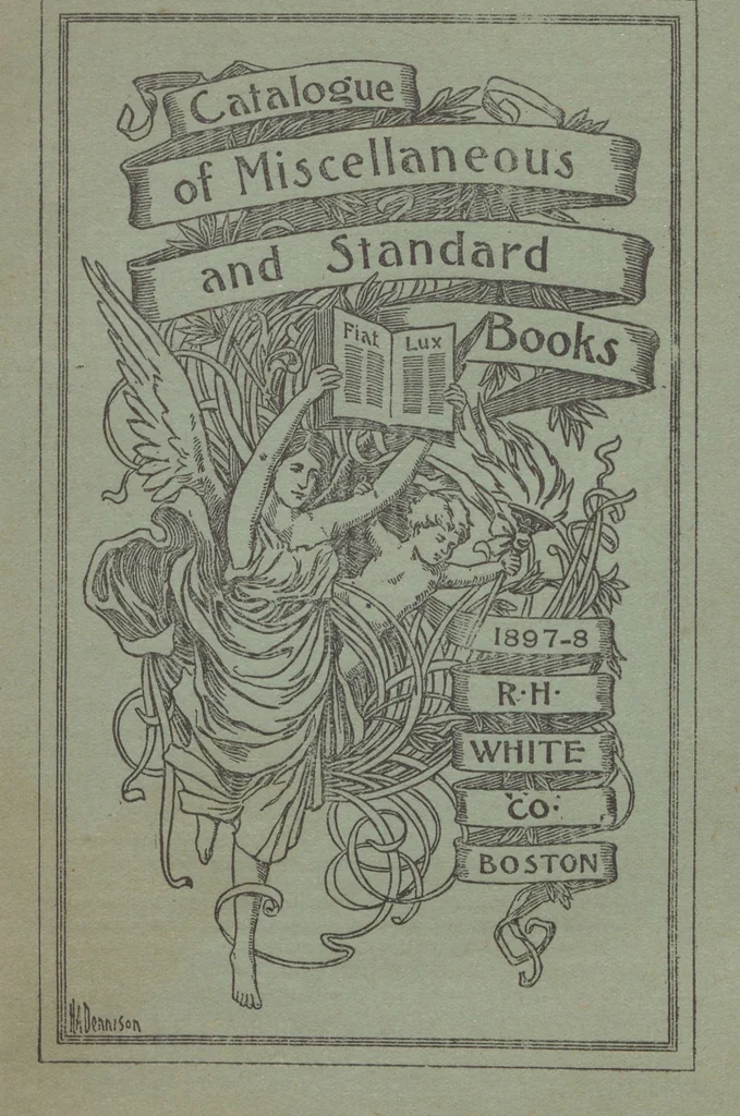 An illustration from Catalogue of miscellaneous and standard books, 1897-8 / R.H. White Co, 1897, leaf 1