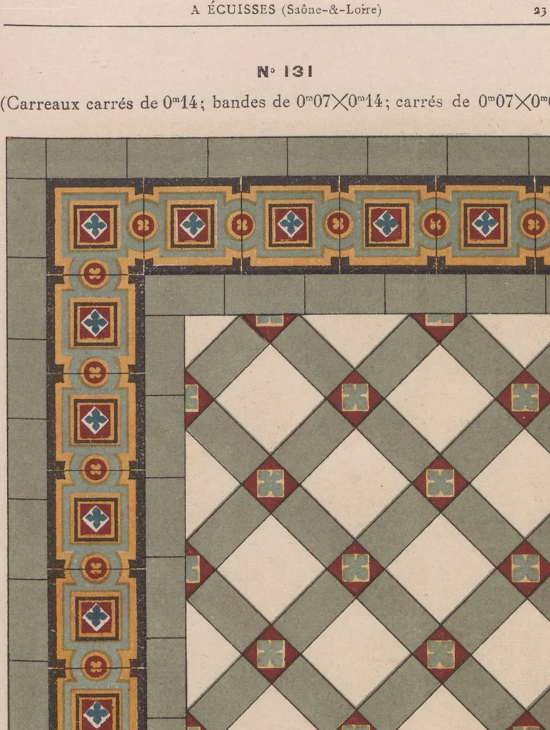 An illustration from Carrelages en grès céramique vitrifié unis de toutes nuances et à dessins, 1890, leaf 25