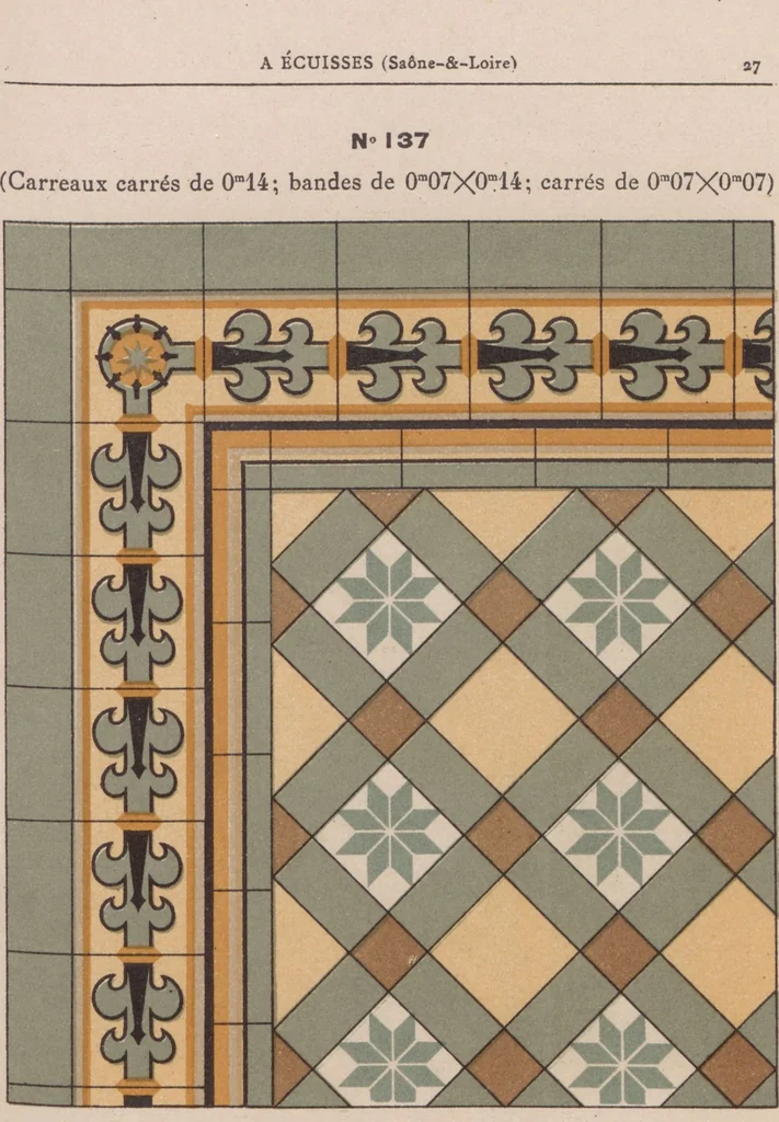 An illustration from Carrelages en grès céramique vitrifié unis de toutes nuances et à dessins, 1890, leaf 29