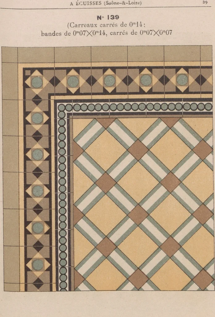 An illustration from Carrelages en grès céramique vitrifié unis de toutes nuances et à dessins, 1890, leaf 31