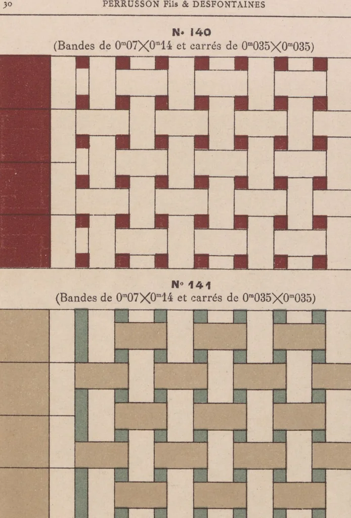 An illustration from Carrelages en grès céramique vitrifié unis de toutes nuances et à dessins, 1890, leaf 32